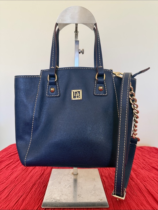 Dooney & Bourke Handbags - Dooney & Bourke Navy Leather crossbody Bag with Gold Hardware